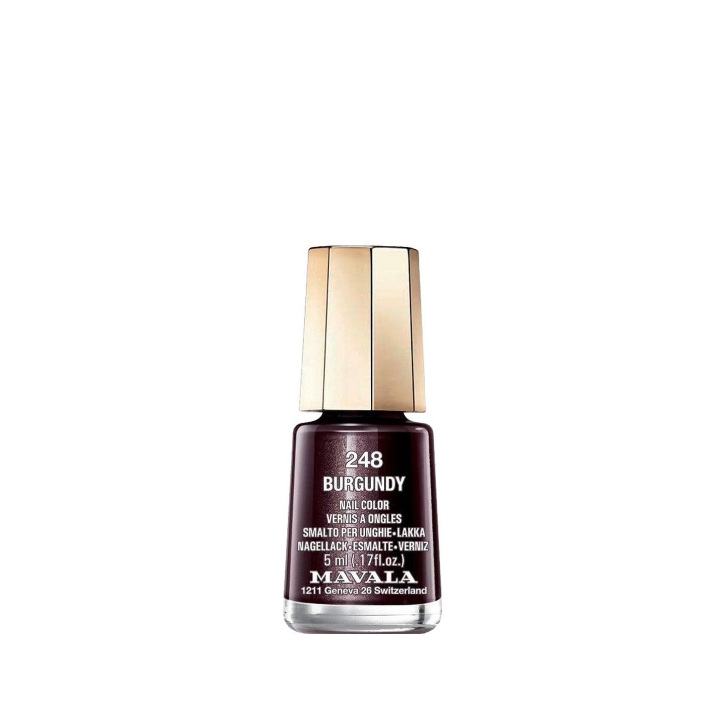 Mavala Mini Color 248 Burgundy Nail Polish - Portable, Travel-Friendly, High-Quality Burgundy Shade