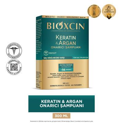 Bioxcin Keratin Argan Repair Shampoo - Nourishing and Repairing Damaged Hair with Keratin, Argan Oil, and Vitamins