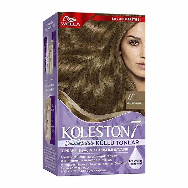 Wella Koleston Supreme 7/1 Ash Blonde Hair Dye: Permanent Color, 100% Gray Coverage & Oil Treatment for Healthy, Shiny Hair