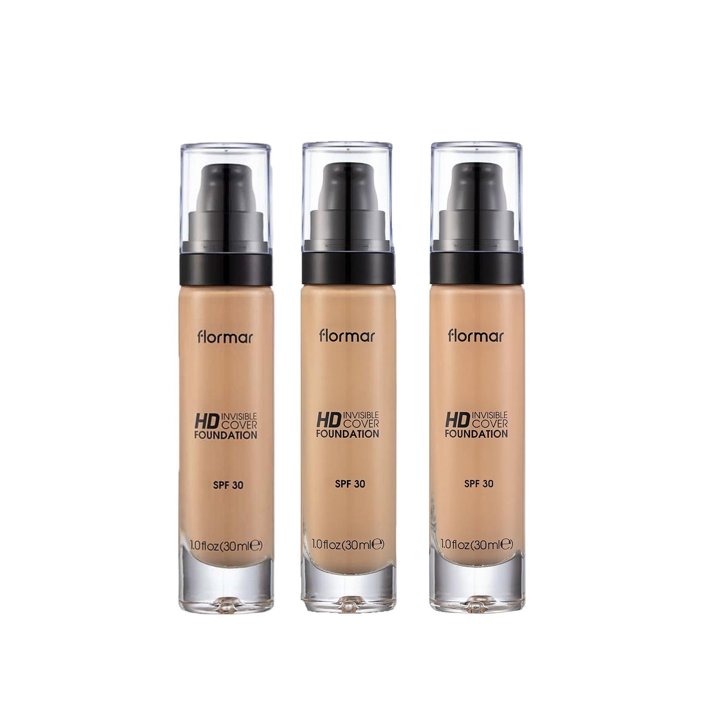 Flormar Invisible Cover HD Foundation 30 ml - Natural Finish Makeup with High Definition Coverage