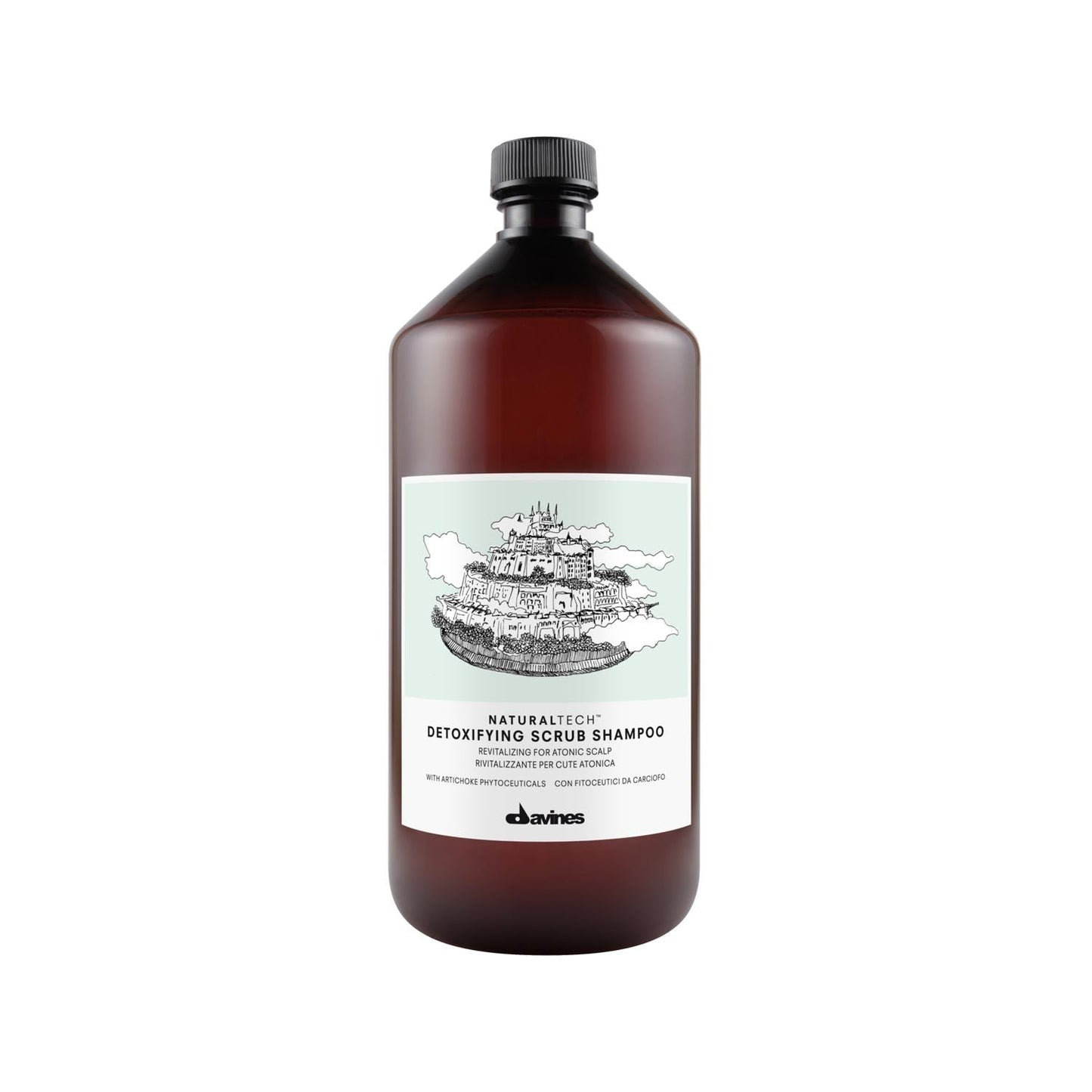 Davines Detoxifying Scalp Scrub Shampoo: Deep Cleansing & Purifying for Oily Hair - 1000ml Salon Size