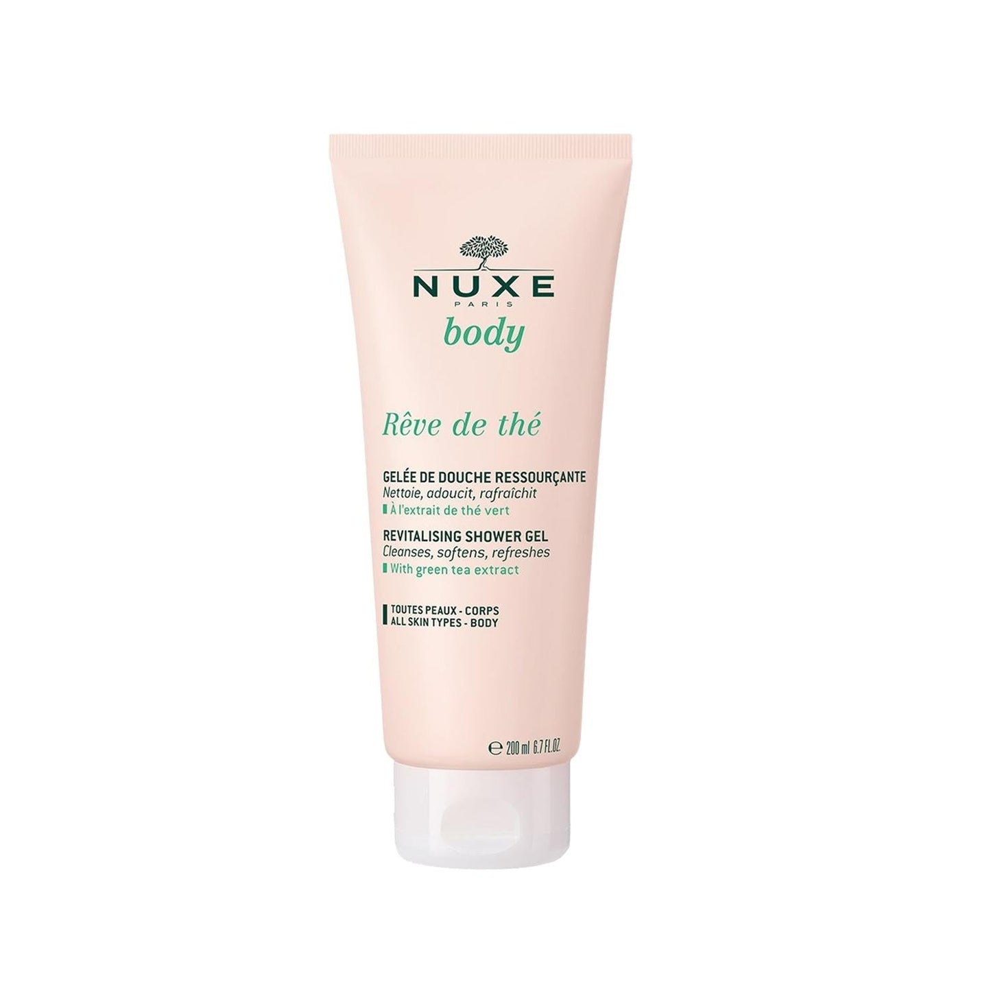 Nuxe Body Reve De The Refreshing Shower Gel 200ml - Invigorating Body Wash for Daily Use