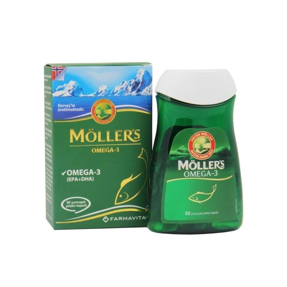 Mšller's Omega-3 Supplement - 60 Softgels with EPA, DHA & Vitamin E - Supports Heart & Brain Health