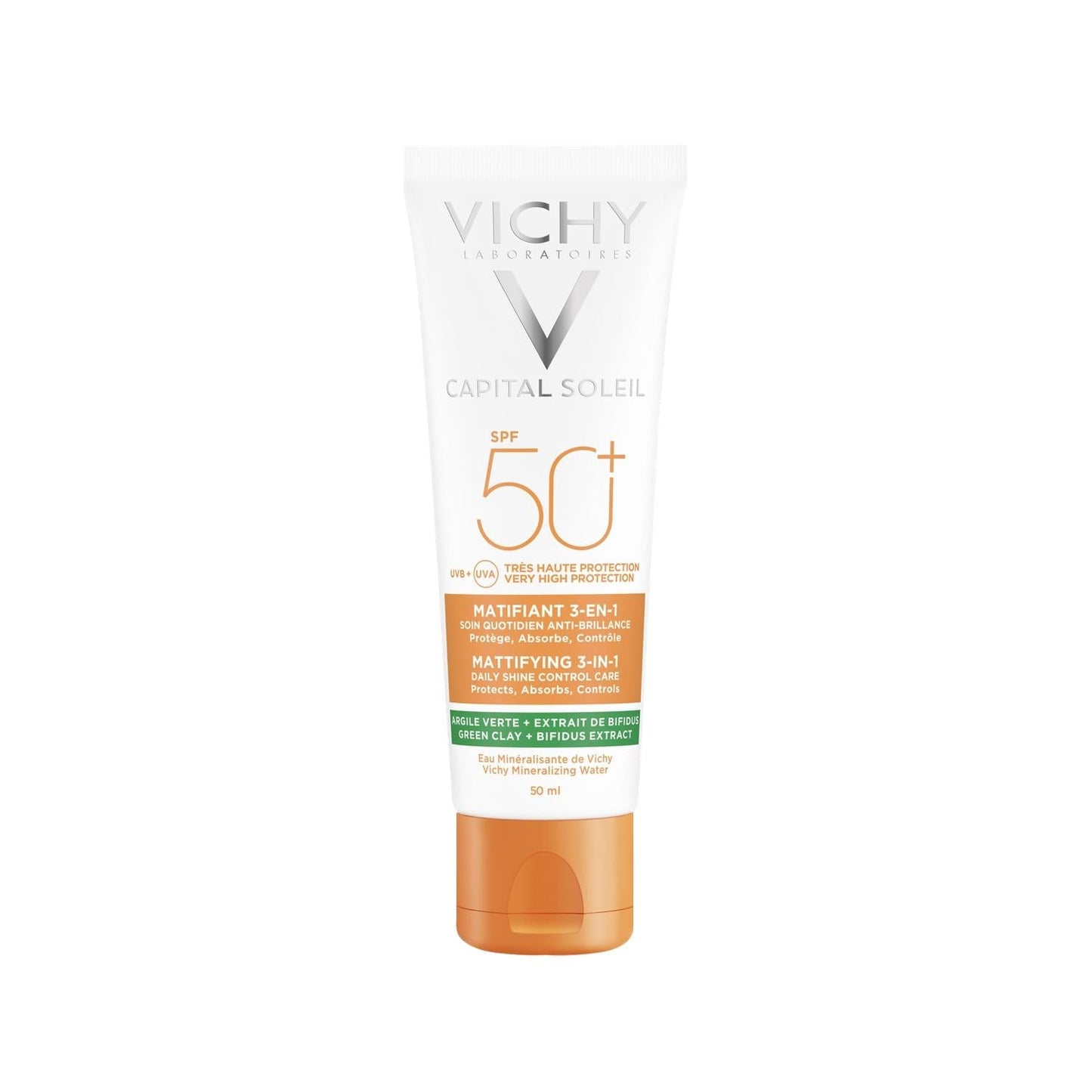 Vichy Capital Soleil SPF 50 Mattifying Facial Sunscreen - Broad Spectrum Protection, Matte Finish, 1.69 fl oz