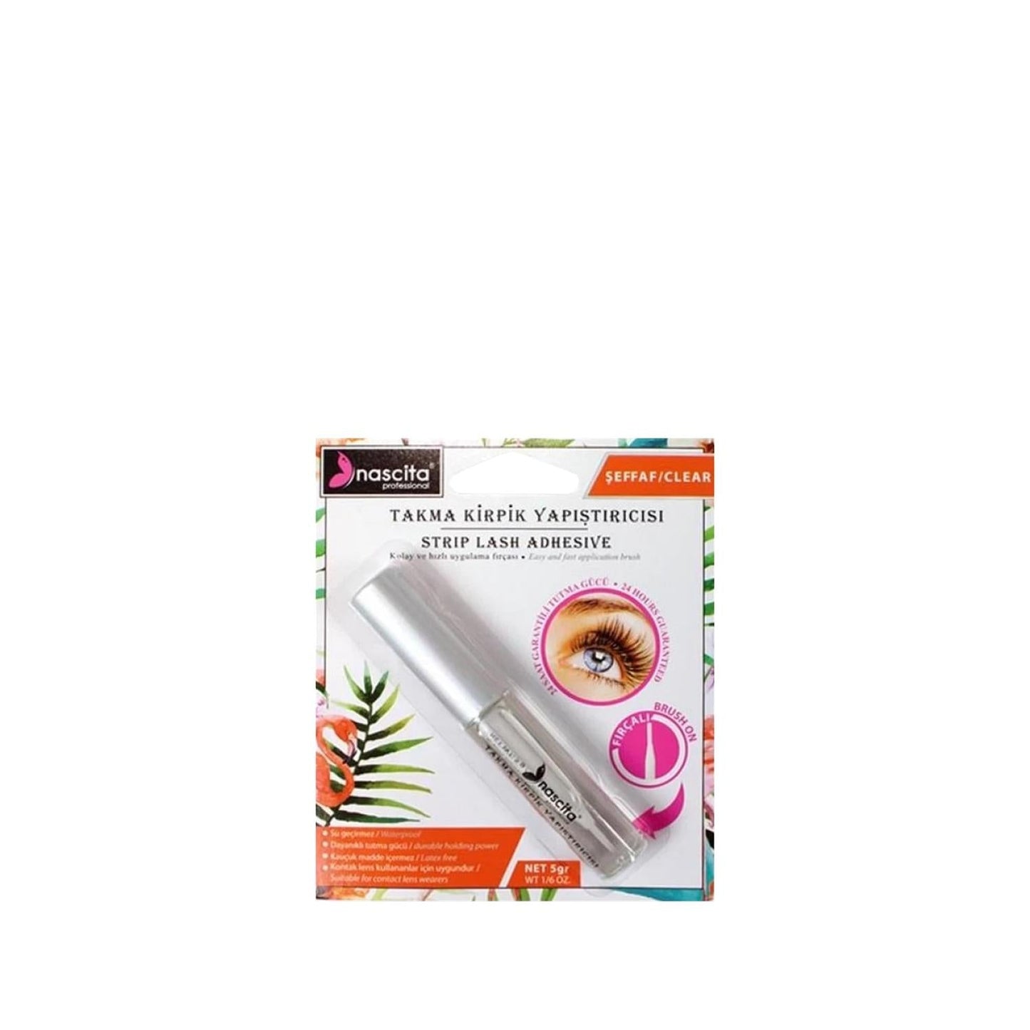 Nascita Transparent Eyelash Glue 5g for False Eyelashes, Invisible Adhesive for Natural Look