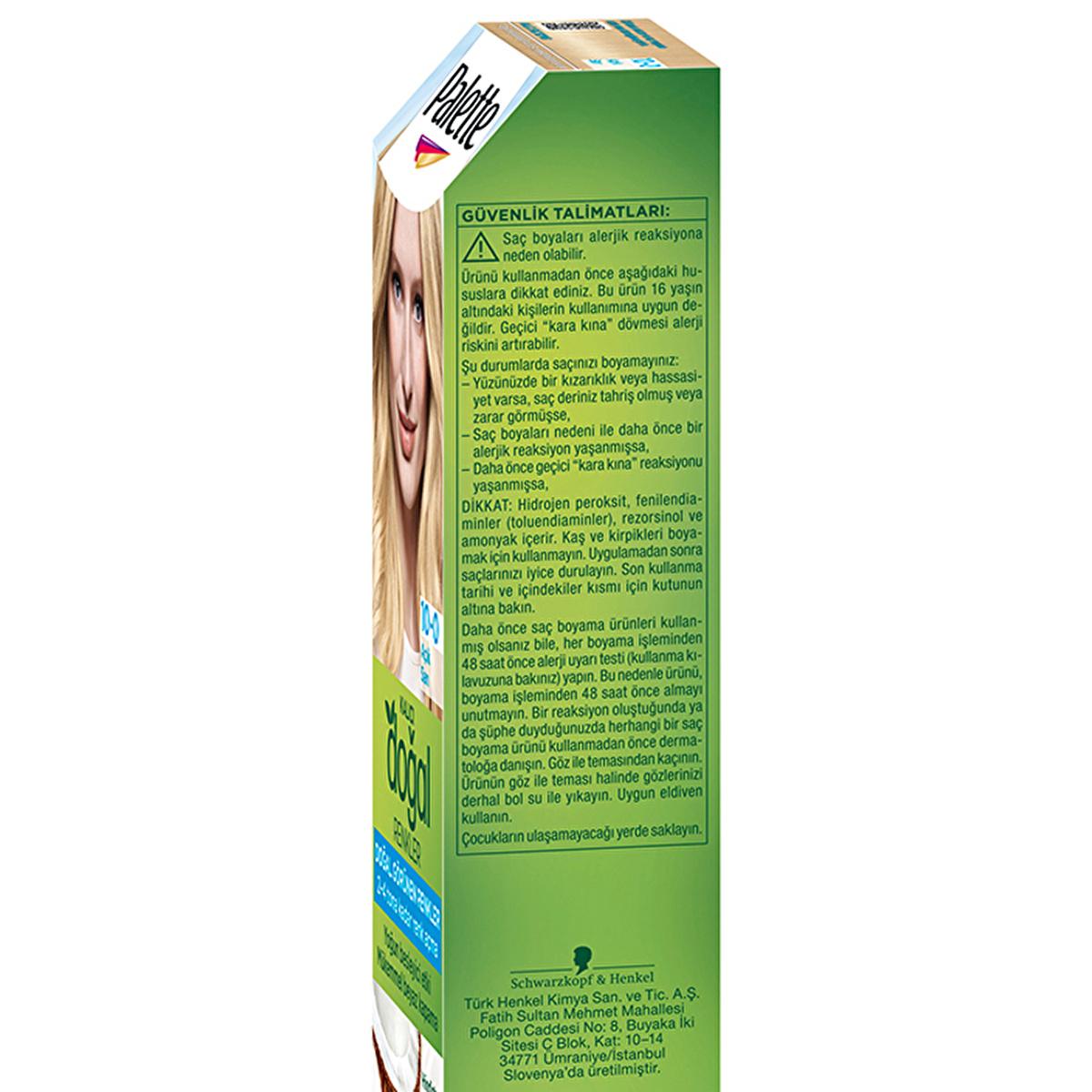 Palette Natural Light Blonde Hair Dye 10-0 - Permanent, Natural Ingredients Enriched Formula