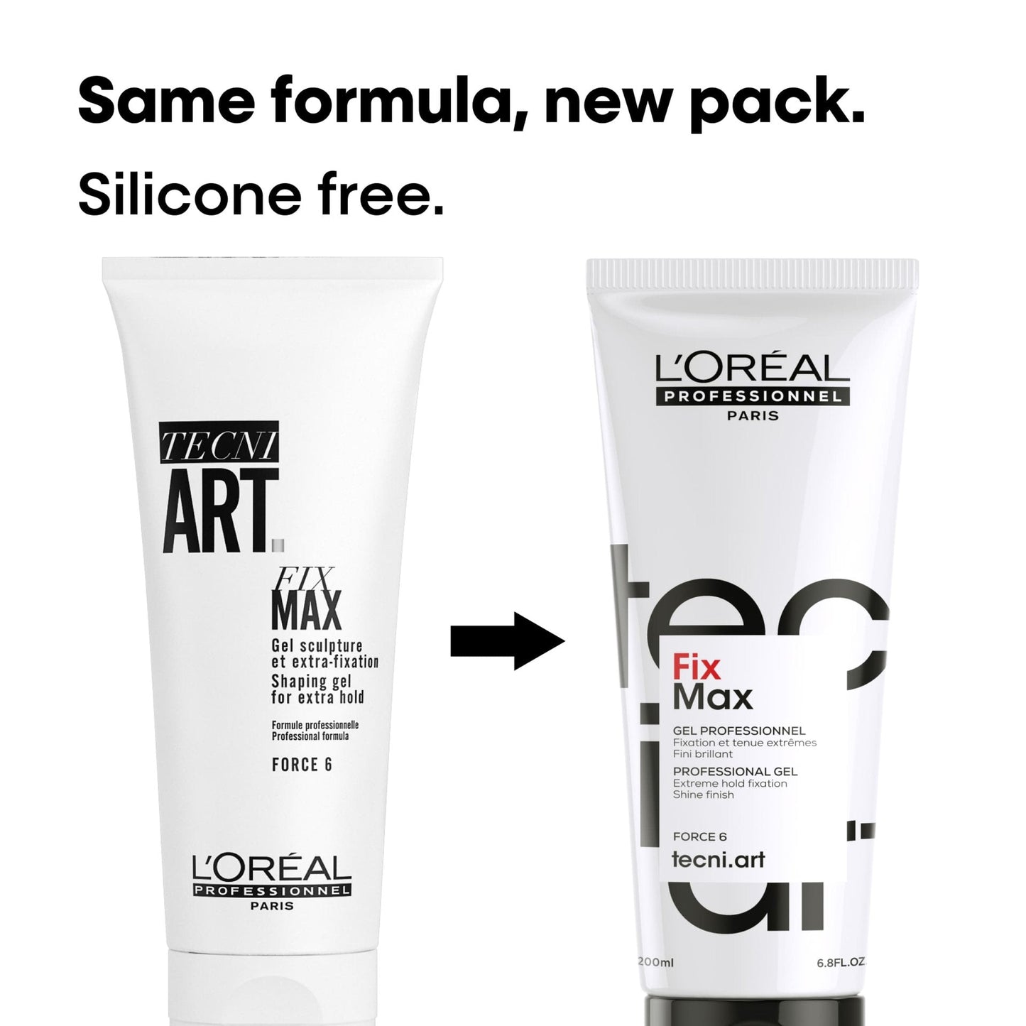 Loreal Professionnel Paris Tecni Art Fix Max Strong Hold Hair Styling Gel 200ml - Long-Lasting, Professional Quality