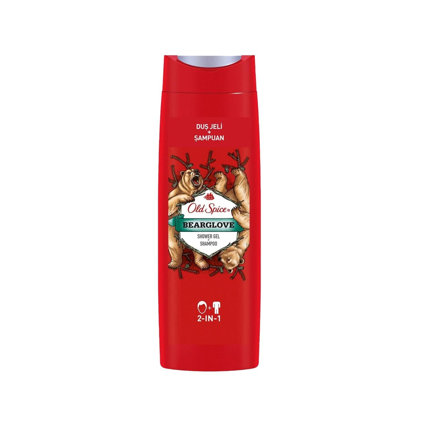 Old Spice Bearglove 2-in-1 Shower Gel & Shampoo - Simplifies Personal Care Routine, 400 ml, Men's Grooming