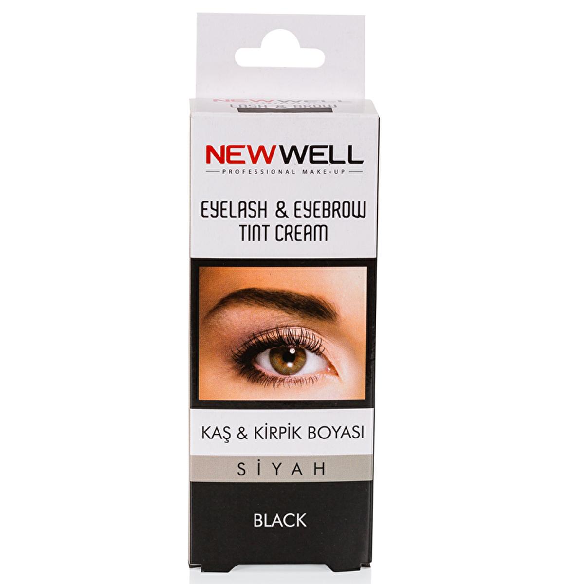 New Well Eyebrow and Eyelash Dye - Natural Black Color, Plant-Based Formula for Sensitive Eyes