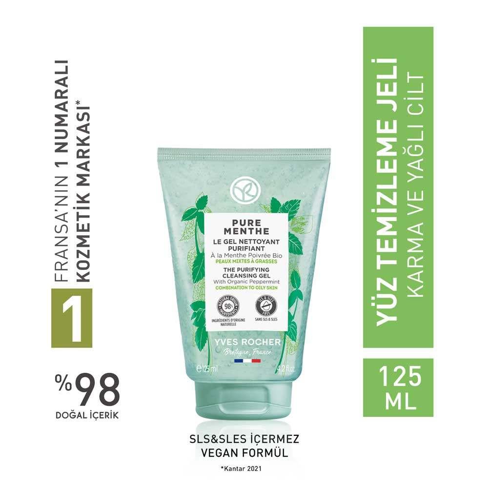 Pure Menthe Facial Cleansing Gel for Combination/Oily Skin - Deep Cleansing, Oil Control, Soap & Alcohol Free
