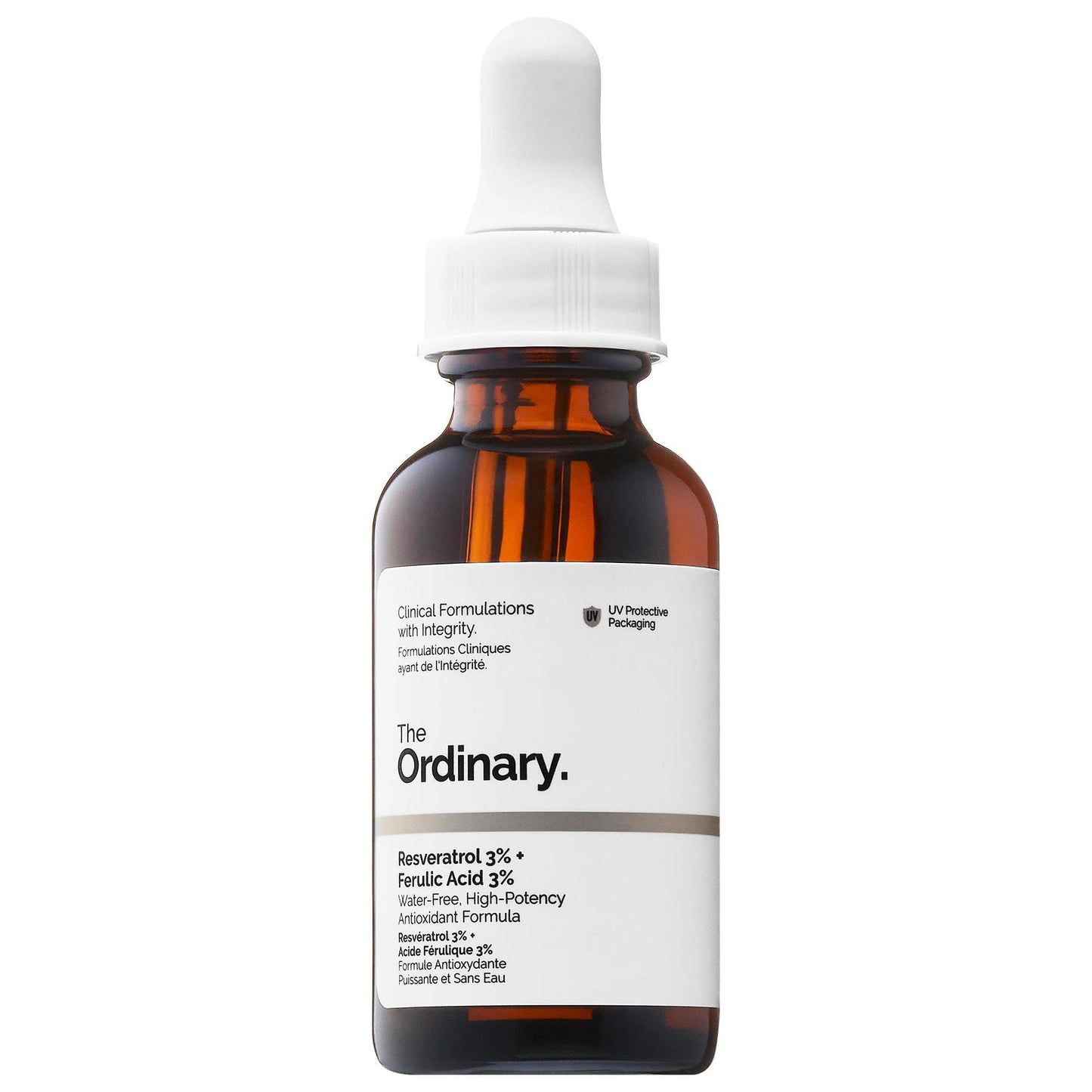 Resveratrol 3% + Ferulic Acid 3% Antioxidant Serum: Vegan, Cruelty-Free, Lightweight - Fight Dark Spots & Aging