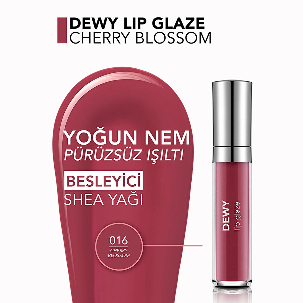 Flormar Dewy Lip Glaze: Hydrating, Non-Sticky, and Shiny Lip Gloss - Cherry Blossom Shade for Smooth, Lasting Shine