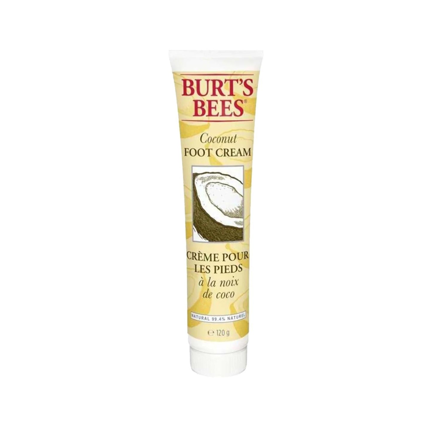 Burt's Bees Coconut Foot Cream - Moisturizing Natural Foot Care for Dry Skin - 120g