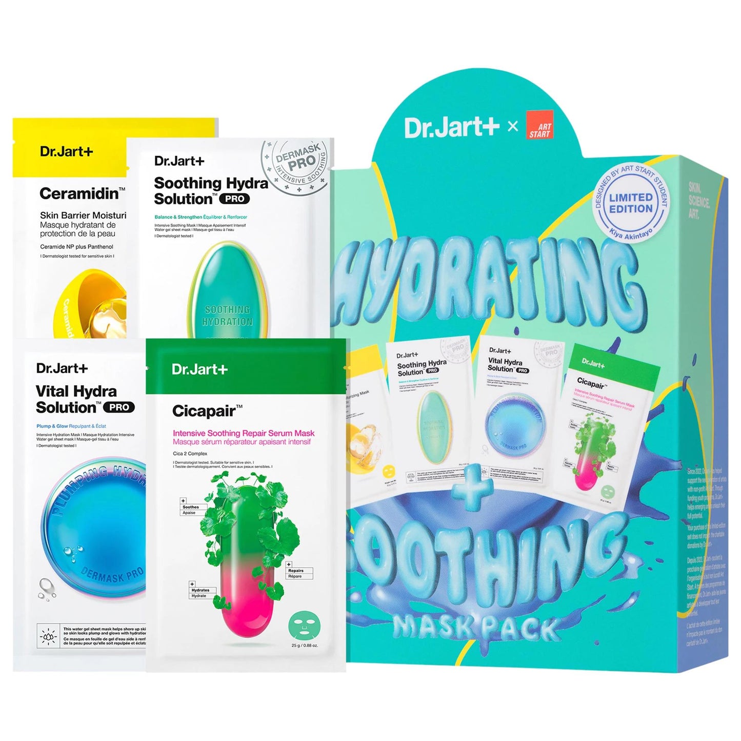 Dr.Jart+ Hydrating & Soothing Face Mask Value Set: Korean Skincare for Dry, Irritated & Red Skin Relief | Art Start Collab