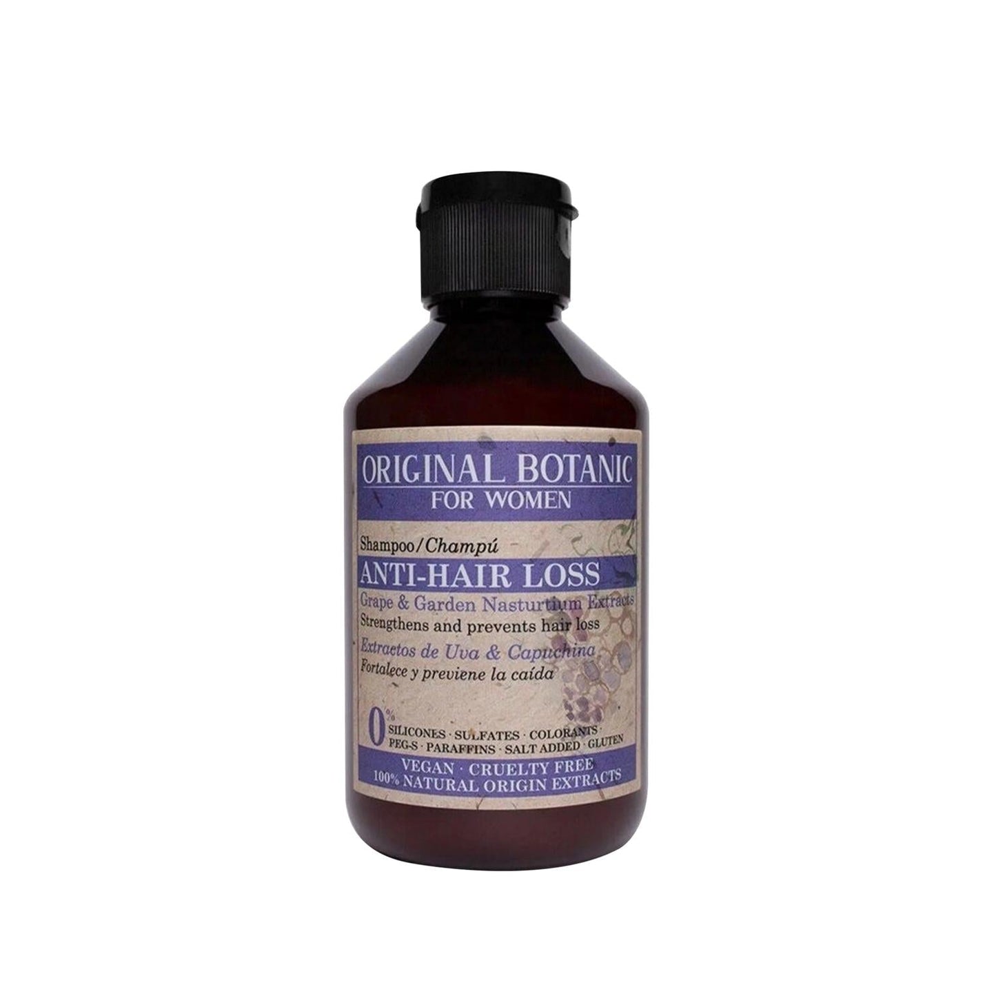 ORIGINAL BOTANIC Vegan Shampoo for Women Anti Hair Loss, Natural & Organic Hair Care - 250ml