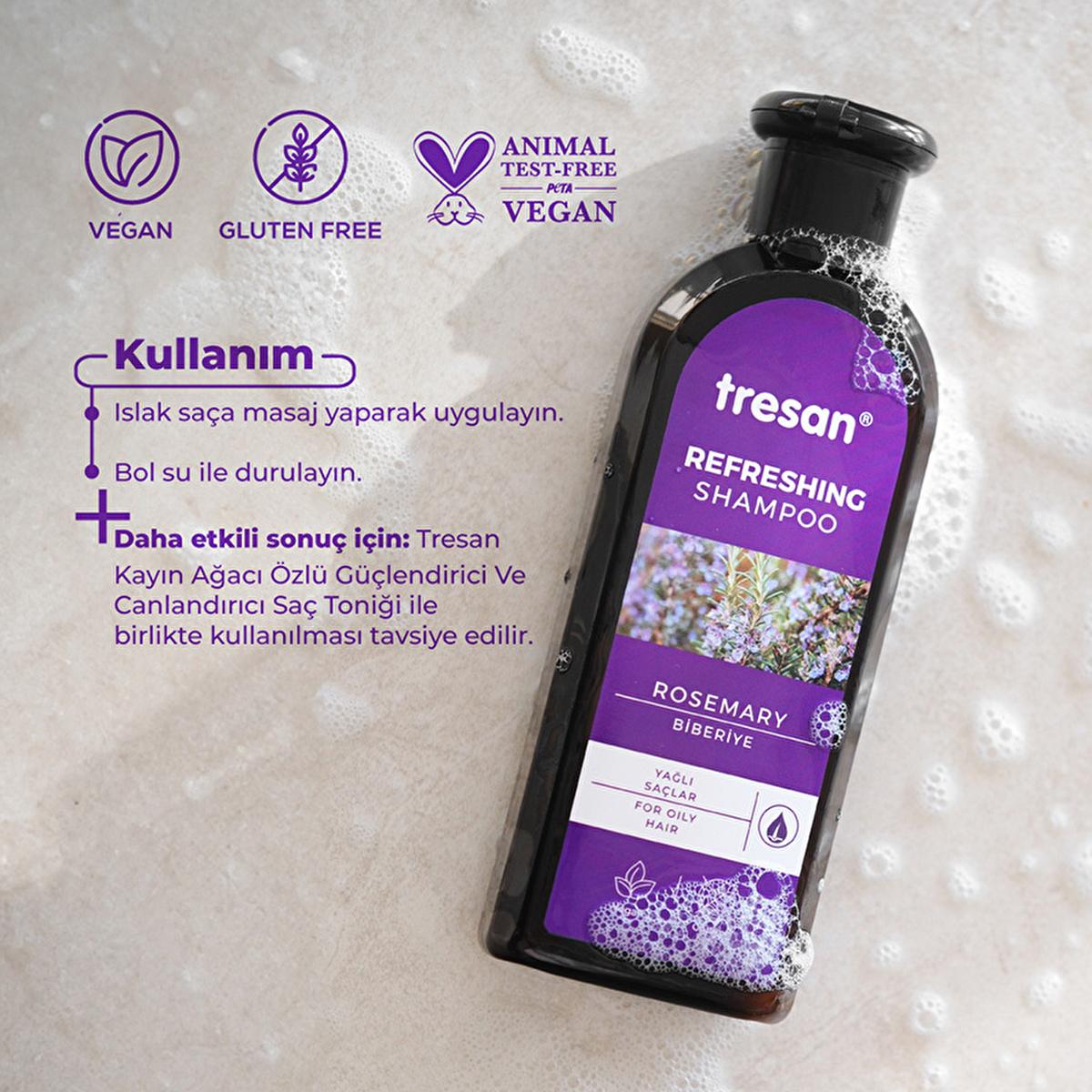 Tresan Rosemary Shampoo for Oily Hair - Nourishing, Gluten-Free, Paraben-Free, Daily Use - 10.14 fl oz