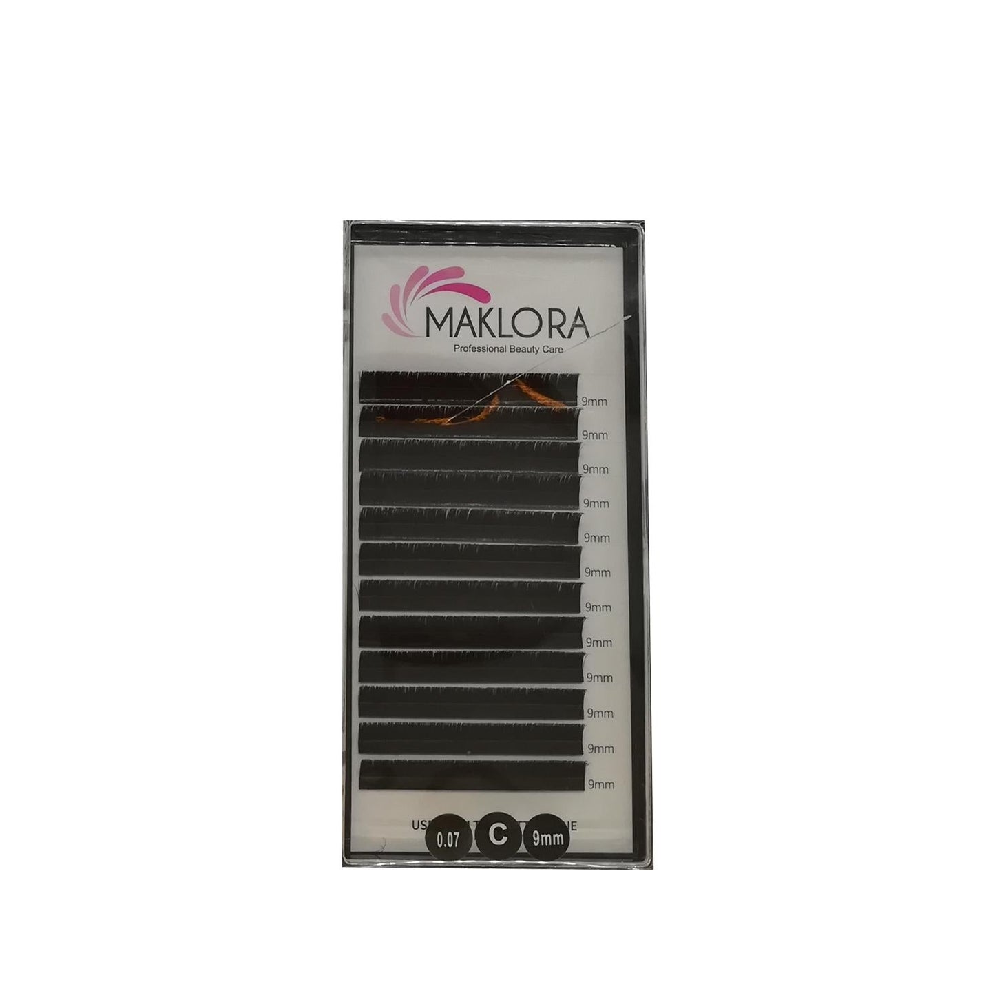Maklora Eyelash Extensions - Volume C Curl, Silk Material, 0.07 Thickness, 9mm Length - Enhance Your Lashes